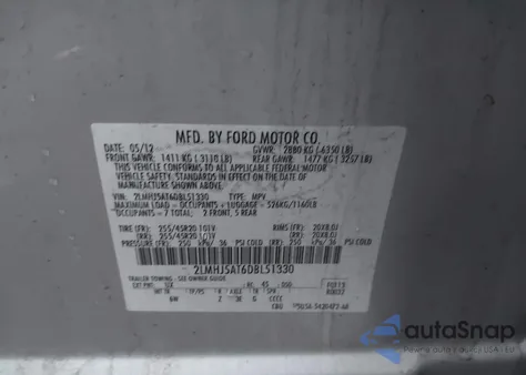 2013 Lincoln Mkt Ecoboost from USA, damaged, VIN 2LMHJ5AT6DBL51330